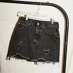 Levi’s Distressed Acid Black Jean Denim Skirt